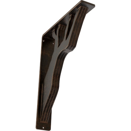 Damon Wrought Iron Bracket, (Triple Center Brace), Antiqued Bronze 2W X 10D X 12H